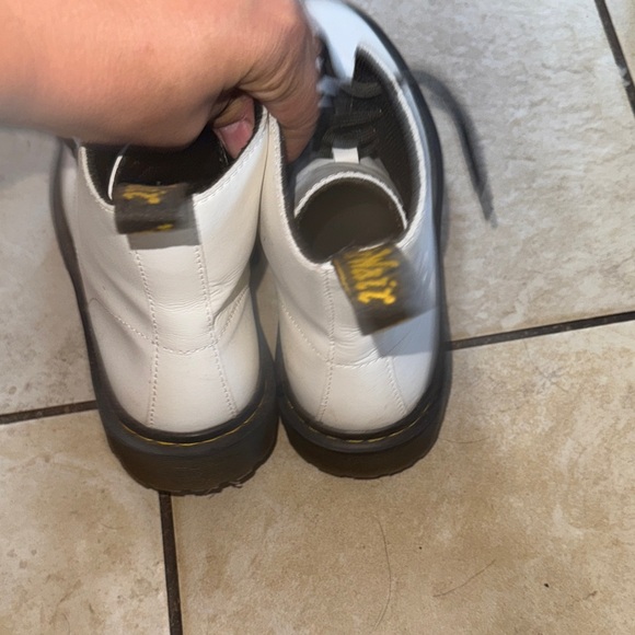 Dr. Martens White Boots with Black Laces - Picture 5 of 9